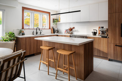 Kitchen - mid-century modern kitchen idea in Toronto
