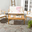 Safavieh Mallorca Outdoor Living Set, 4-Piece, Teak Brown and Ecru
