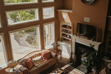 Transitional family room photo in Grand Rapids