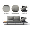 4 Pieces Modern Gray L Shape Outdoor Sectional Sofa Set with Wood Coffee Table