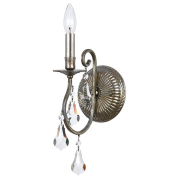 Crystorama Lighting Group 5011-CL-S Ashton 13" Tall Wall Sconce - Olde Silver