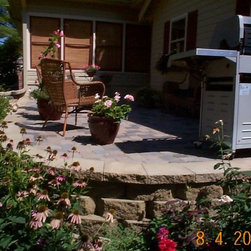Elevated patio using retaining wall block - Products