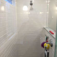bath with half wall