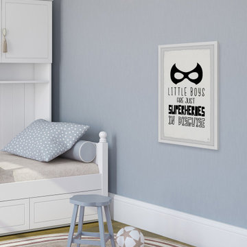 "Little Boys Are Just Superheroes in Disguise II" Framed Painting Print
