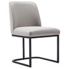 Manhattan Comfort Serena Faux Leather Dining Chair, Light Gray, Set of 2