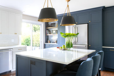 Minimalist kitchen photo in Ottawa with an island