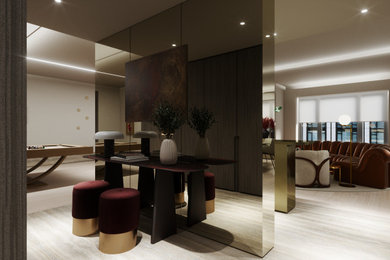 Example of a trendy dining room design in New York