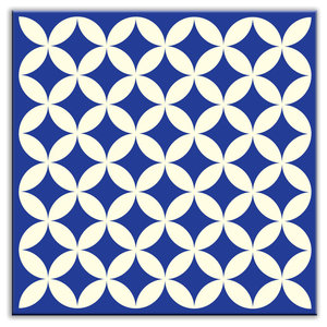 Rikki Knight 3D Chevron Blue on White with Anchor Design Ceramic Art Tile 12 x 12