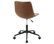 Lumisource Duke Task Chair, Black Base, Espresso PU Leather, Orange Stitching