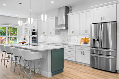 Example of a minimalist kitchen design in Miami