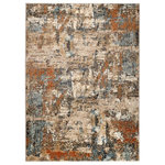 Amer Rugs - Allure Clovis Orange Abstract Area Rug, 7'9"x9'9" - This alluring rug gives a visual treat to the eyes with its vivid designs. Power-loomed in Egypt with 100% polypropylene, it is perfect for high-traffic areas while also adding a comfortable feel underfoot. With its durable and stylish features, it will surely become an ideal statement piece to your home for years to come.