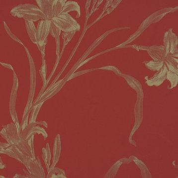 Dainty Wallpaper, Red, Double Roll