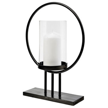 Saturn I Table Candle Holder, Small, Black
