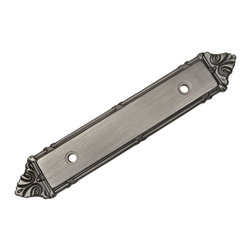 Cosmas - Cosmas 9466AS Antique Silver Cabinet Pull Backplate, 3" Hole Centers, Set of 10 - Cabinet And Drawer Hardware