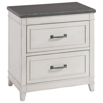 Martin Svensson Home Del Mar 2 Drawer Nightstand White with Gray Top