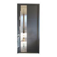 50 Most Por Contemporary Front Doors For 2018 Houzz Ville Doors Stainless Steel Modern Exterior Door Gray Finish Right Hand Inswing