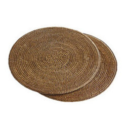 Round Rattan Placemats - Set of 2 - New - Placemats