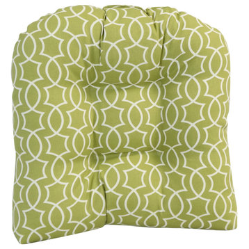 19" U-Shaped Dining Chair Cushions, Set of 2, Titan Kiwi