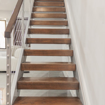 46_Stunning Riser-less Stairs with 4" Solid Oak Treads, Alexandria 22305