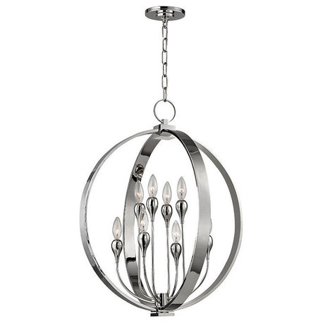 Dresden, 8 Light, Chandelier, Polished Nickel Finish