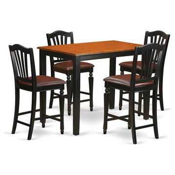 5-Piece Dining Counter Height Set, Pub Table And 4 Counter Height Dining Chair