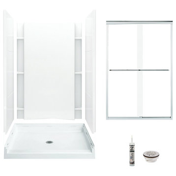 Sterling Accord Vikrell Center Drain Alcove Shower Kit 72"x24"x48", White