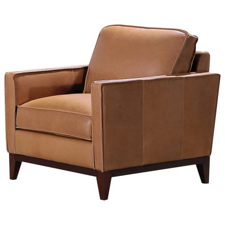 Divani Casa Naylor, Modern Brown Italian Leather Split Chair