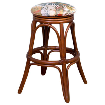 Universal 30" Swivel Backless Barstool In Sienna With Timo Denim