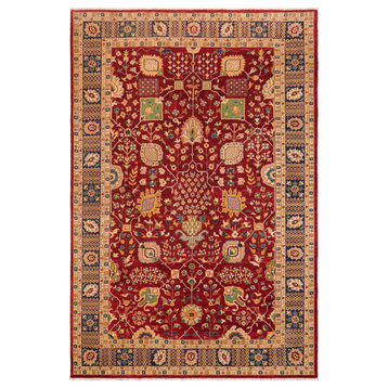 Boho Chic Ziegler Mona Red Blue Hand-Knotted Wool Rug - 10'0'' x 14'7''