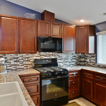 Cherry Raised Panel Kitchen Cabinets