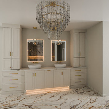 Luxury Marble Bathroom with Gold Accents