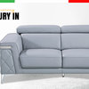Mia Top Grain Italian Leather Sofa, Dark Gray