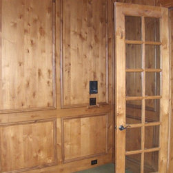 TDT Knotty Wood Wall Panel & Glass Door - Wall Panels