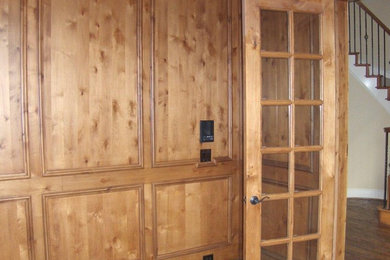 TDT Knotty Wood Wall Panel & Glass Door