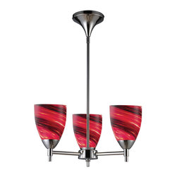 Celina-3-Light-Chandelier-In-Polished-Chrome-And-Autumn-Glass - Chandeliers