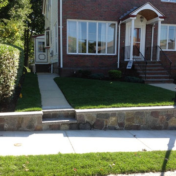 Wall, Steps. Quarried Granite