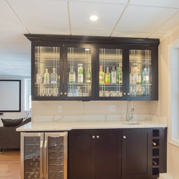 A Stunning Basement Bar and Home Theater in Littleton, MA