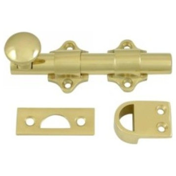 Deltana DDB425 4" Heavy Duty Dutch Door Bolt - Polished Brass