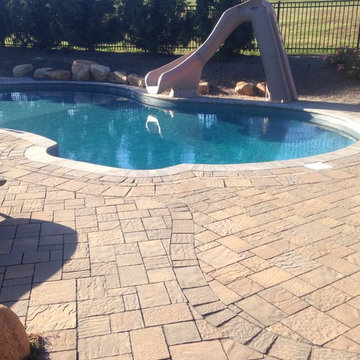 landscaping and paver patio around pool in knoxville tn