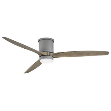 Brockton Smart LED Indoor-Outdoor Flush Ceiling Fan, Gray, 60"