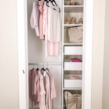 Reach-In Closet With Wire Baskets