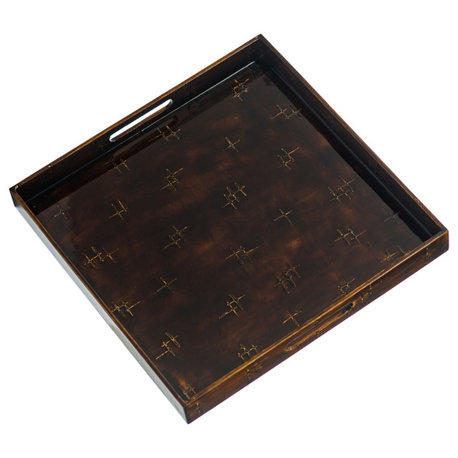 Brown Lacquer Square Tray