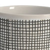 Benzara BM266290 Ceramic Planter With Mesh Design and Saucer, Gray