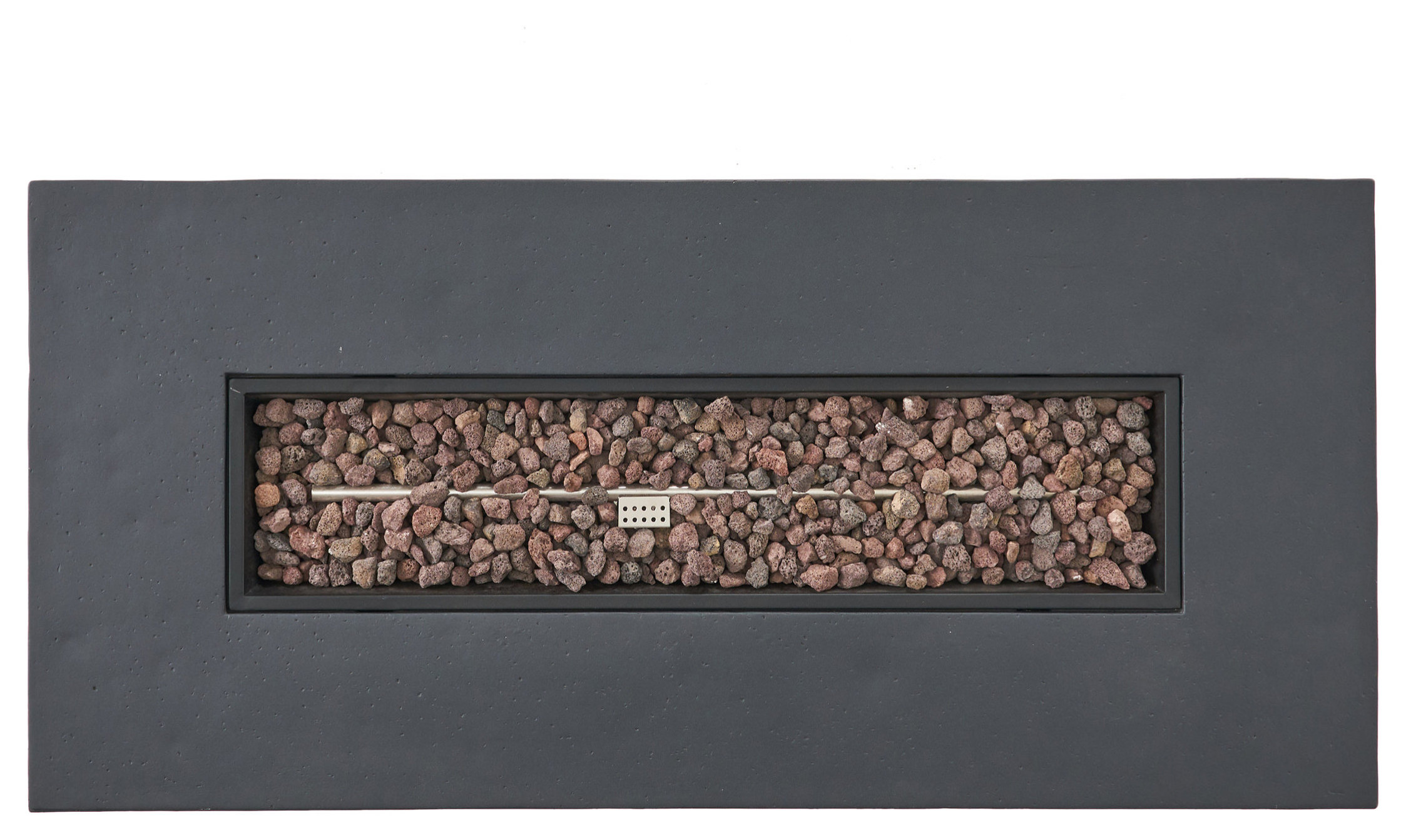 GDF Studio Jaxon Outdoor 50,000 BTU Rectangular Fire Table with Tank Holder, Dark Gray