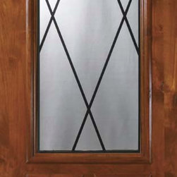 Slab Entry Single Door 96 Alder Sandringham 2 Panel 2/3 Lite Glass - Front Doors