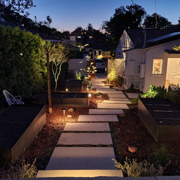 Landscape lighting working! Check out the 'before' photo.