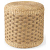 Michelle 17.7Lx17.7Wx17.7H Light Brown Woven Seagrass Round Pouf