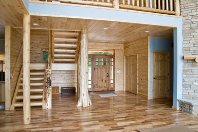 Example of a mountain style staircase design in Other