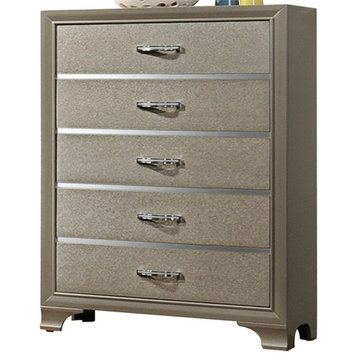 ACME Carine 5 Drawer Chest in Champagne