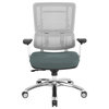 Breathable White Vertical Mesh Chair With Gray Mesh Seat
